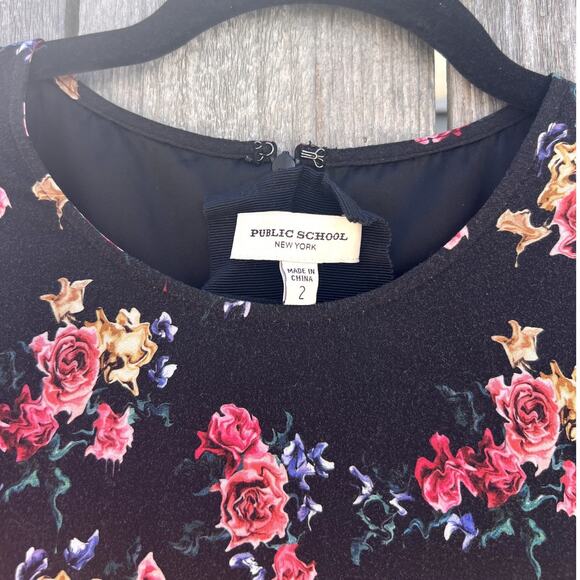 Public School | Rima Crew Neck Half-Sleeve Floral Print Midi Dress Size US 2 - Picture 3 of 9